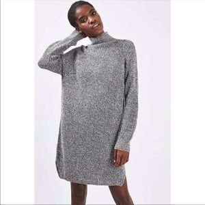Topshop Grunge Funnel Neck Sweater Dress